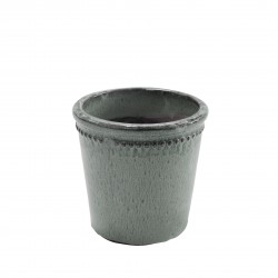 Pot De Fleur Verni Gris...