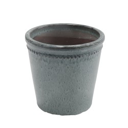 Pot De Fleur Verni Gris...