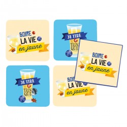 Set De 4 Sous Verre Tire Et...