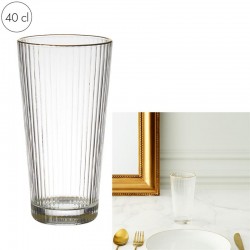 Verre Haut Strie Lisere Or...