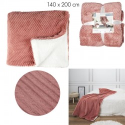 Plaid Fourrure Sherpa Rose...