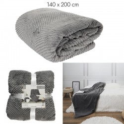 Plaid Fourrure Sherpa Gris...