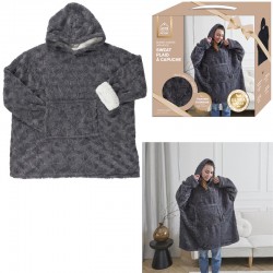 Sweat Plaid Fausse Fourrure...
