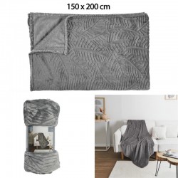 Plaid Embossé Gris En...