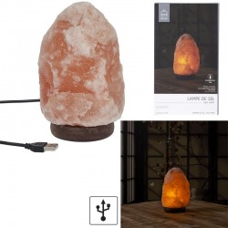 Lampe De Sel Socle Bois...