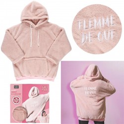 Hoodie Flemme De Ouf Rose...