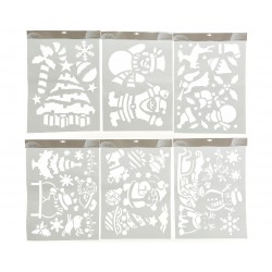Pochoir Scène Noël Blanc En...