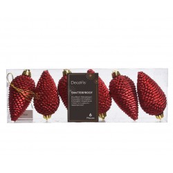 Boite pomme de pin rouge X6...