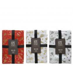 Nappe Sapin Or Blanc/Rouge...