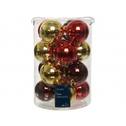 Boîte de boule rouge/or X16...