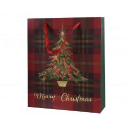 Sac cadeau carreaux rouge...