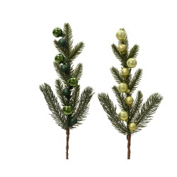 Tige de sapin+boule vert...
