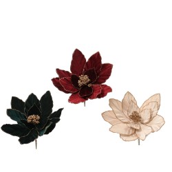Poinsettia sur clip Ø28 -...