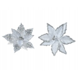 Poinsettia sur clip argent...