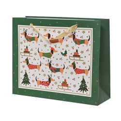 Sac cadeau teckel vert...