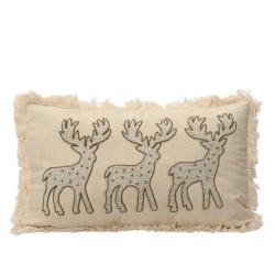 Coussin cerf crème 30X50 -...