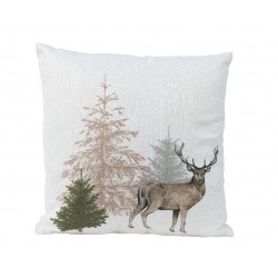 Coussin Forêt Crème/Vert...