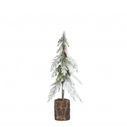 Sapin Socle Bois Givré/Vert...