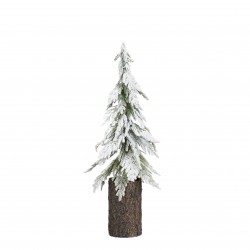 Sapin Socle Bois Givré/Vert...