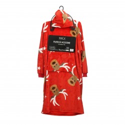 Poncho Hoodie Renne Rouge...