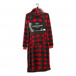 Poncho Hoodie Carreau Rouge...