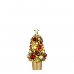 Sapin Décoré Led Rouge/Or...