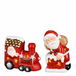 Père Noël Train Led Rouge...