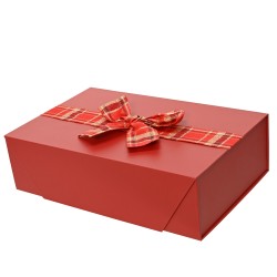 Boite cadeau noeud rouge H8...