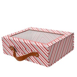Valise rayée rouge/blanc...