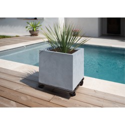 Roule-pot carré gris 30X30