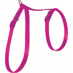Harnais nylon chat fuschia