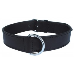 CUIR DOUBLE Collier Noir 35CM