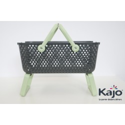 Panier Kajo 15l gris / tilleul