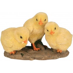 Poussins x3 19cm resine 