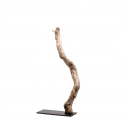 PIED metal Bois L 29X14-H70