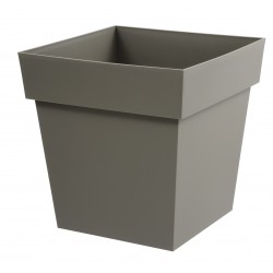 Pot carre toscane 39cm taupe