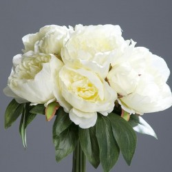 Bouquet pivoine 35cm-crem
