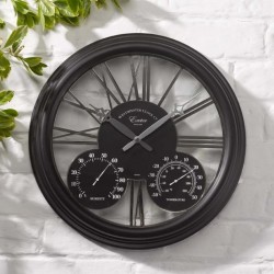 Horloge exeter 38CM noir verre