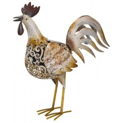 Coq silhouette métal