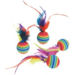 Ballon x4 rainbow+plume