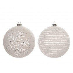 Boule Rayure Blanc Hiver En...