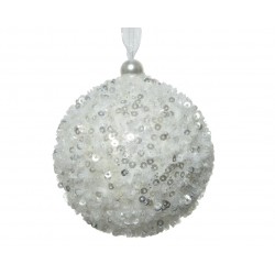 Boule Sequin Blanc Hiver Ø8...