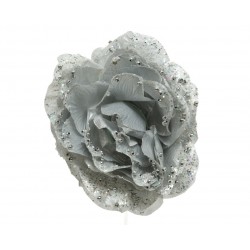 Rose Sur Clip Argent Ø14 En...