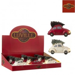 Voiture Sapin /Pile Creme...
