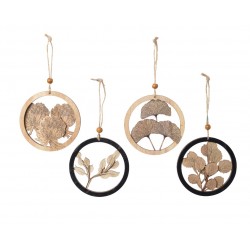 Boule plate bois a/feuil...