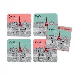 Set 4 Sous Verre Paris...