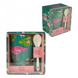 Mug + Cuillère Flamant Rose...