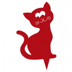 Chat à piquer 24x16 rouge...
