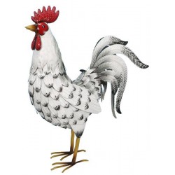 Coq gm deco 47cm blc met