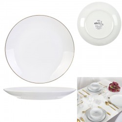 Assiette Lisere Blanc/Or...